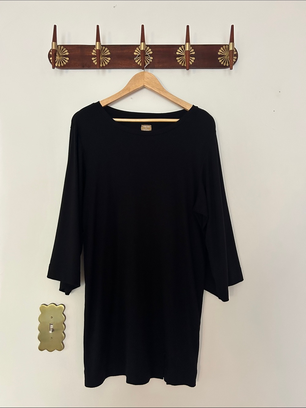 Free People Black Long Sleeve Shift Dress